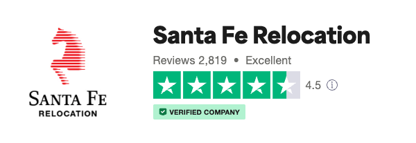 Trust Pilot review score of 4.5 out of 5 for Santa Fe Relocation