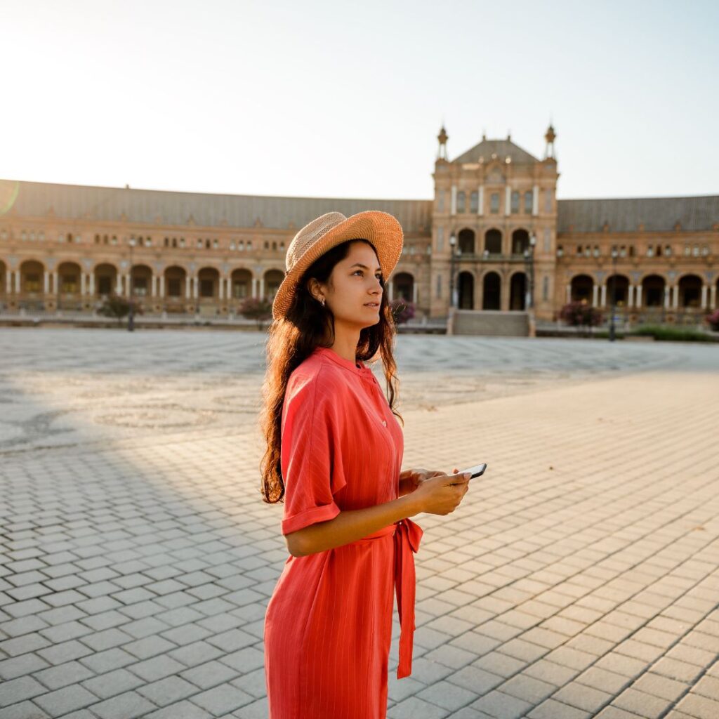 lady in spain looking touristy