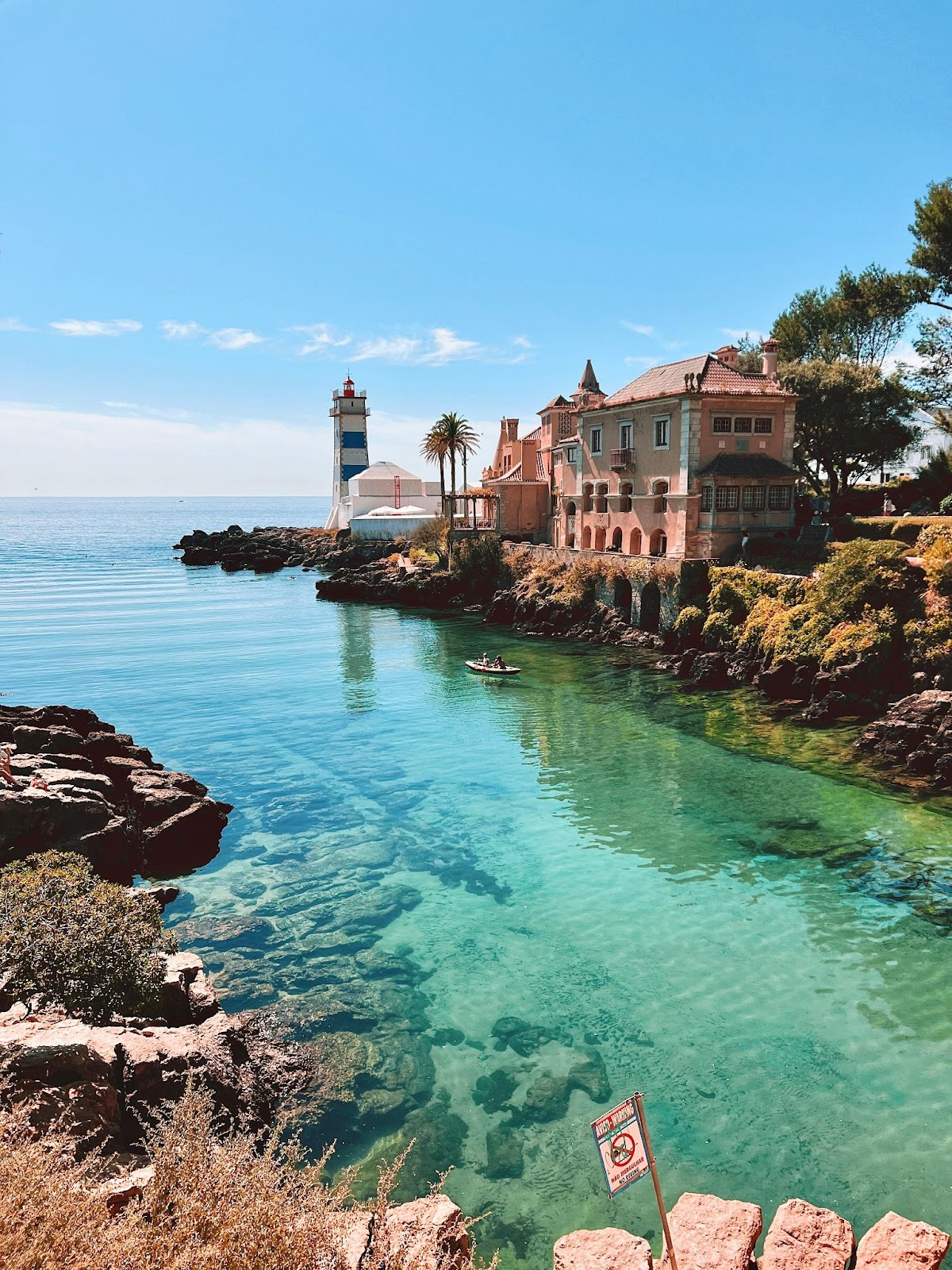 Scenic View of Cascais Lighthouse by the Sea