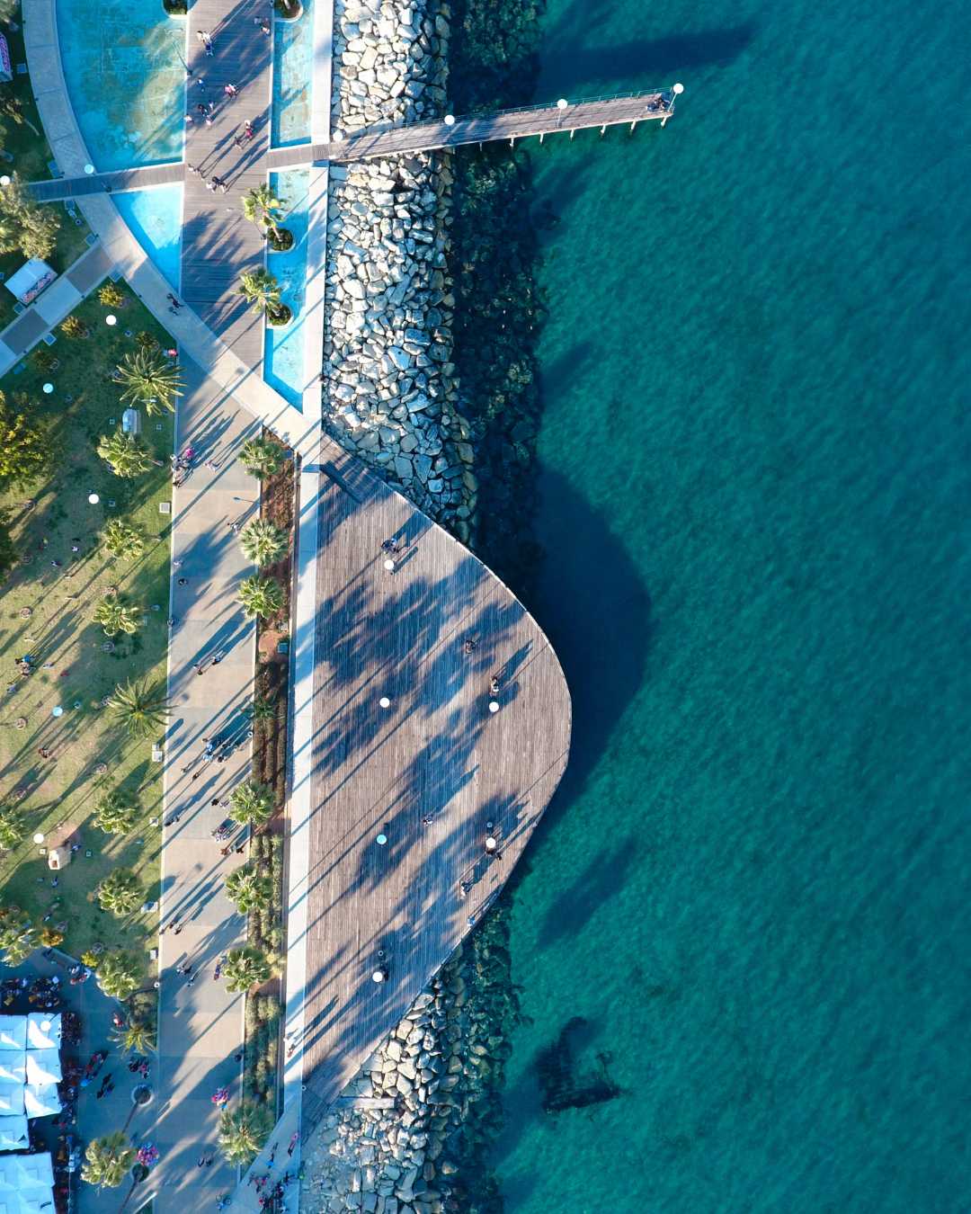 Aerial view of Molos in Limassol.